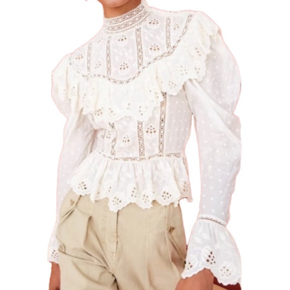 NWT Ulla Johnson Emmanuelle Cream Blouse - Sz 2